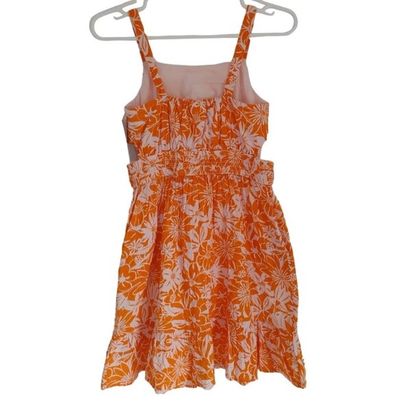 Cat & Jack Girls Floral Sundress XL (14). Orange & White Cotton/Spandex Blend. - Picture 2 of 8
